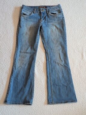 Mudd Y2K Mid-rise Wide Leg Distressed Grunge Cotton Blend Jeans Indie Sleeze